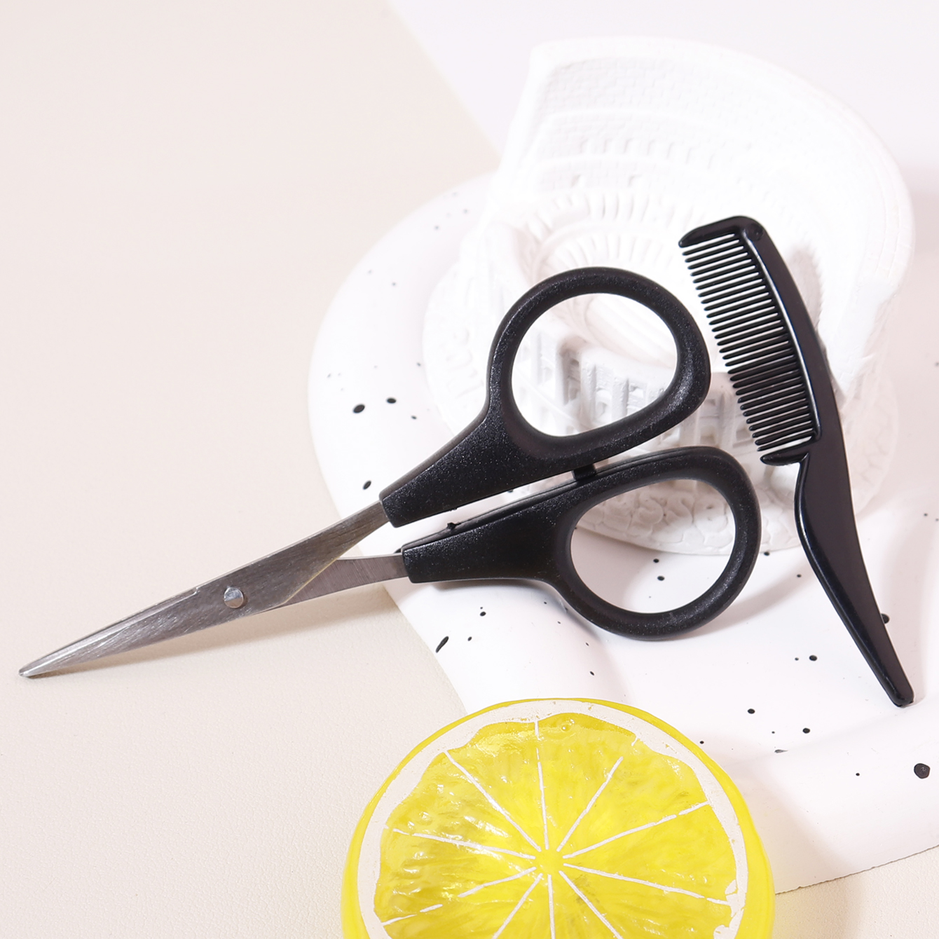 Trimming Scissor Set - 2pcs，1Beard & Mustache Scissor With 1Comb，Perfect
