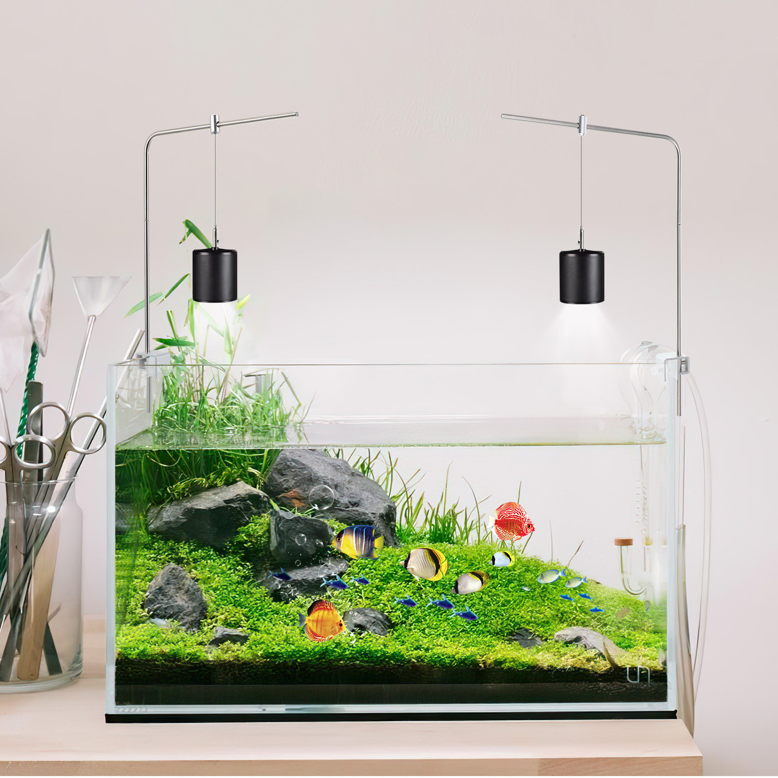 Planted Aquarium Hanging Light - 1Set Fish Tank Light Rack Adjustable