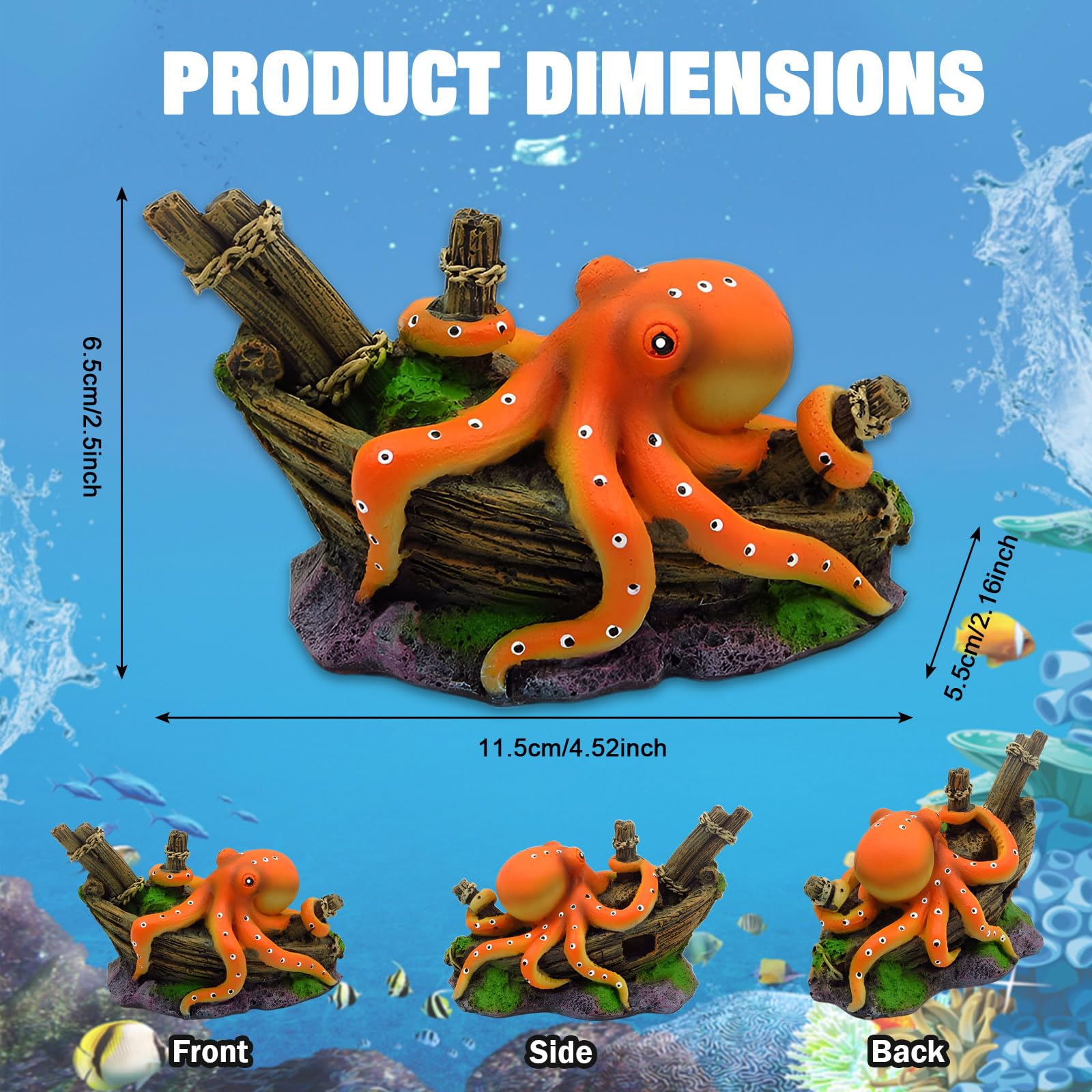 Resin Octopus Statue Ornaments - Aquarium Sand White reseña y precio