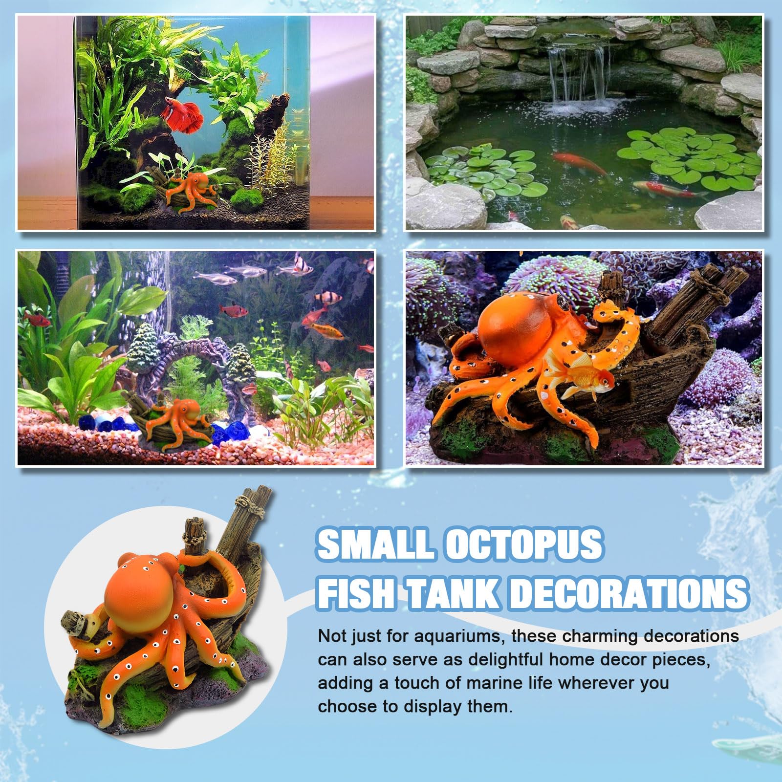 Resin Octopus Statue Ornaments - Aquarium Sand White reseña y precio