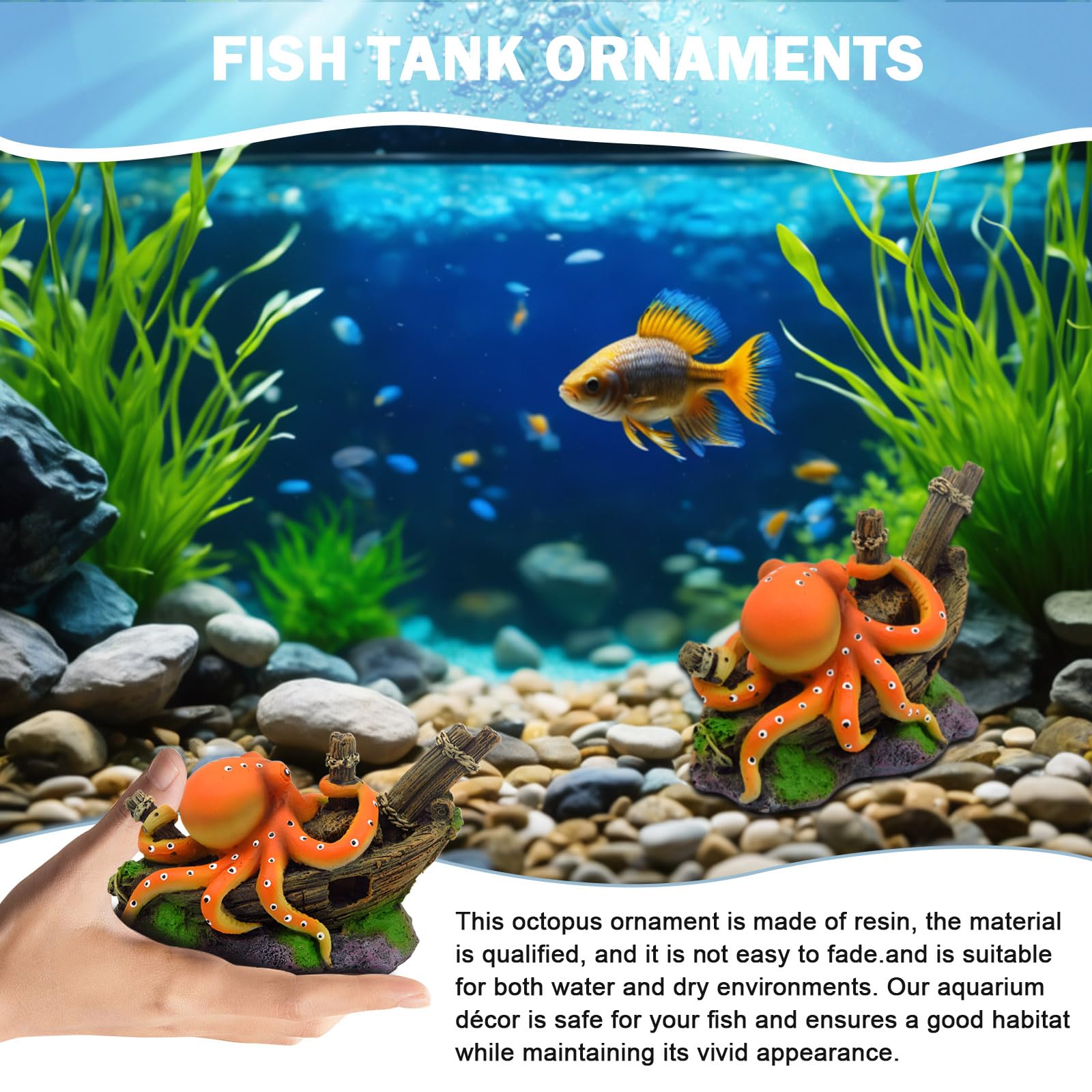 Resin Octopus Statue Ornaments - Aquarium Sand White reseña y precio
