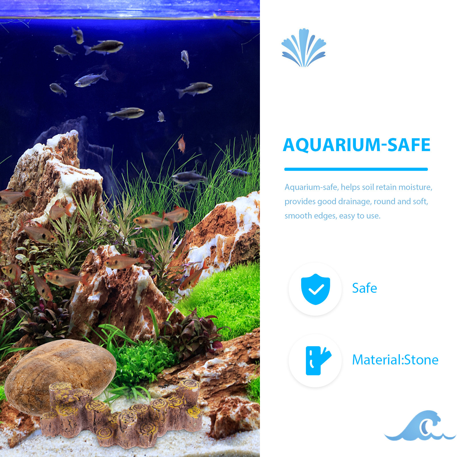 1Set Aquarium Pebbles Gravel 5 - Aquarium Planted Tank reseña y precio