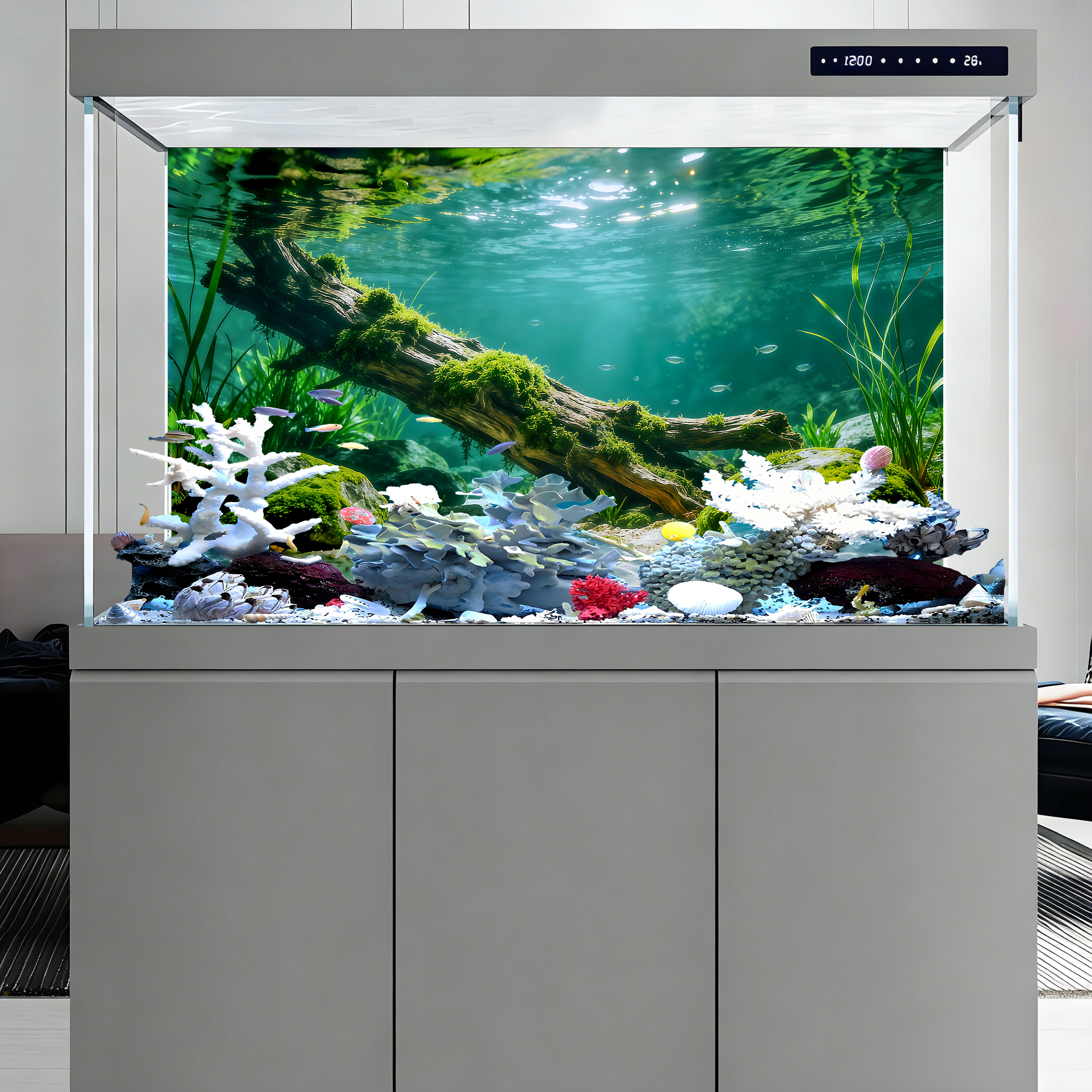 Dead wood at the bottom of the - Aquarium Sand White reseña y precio