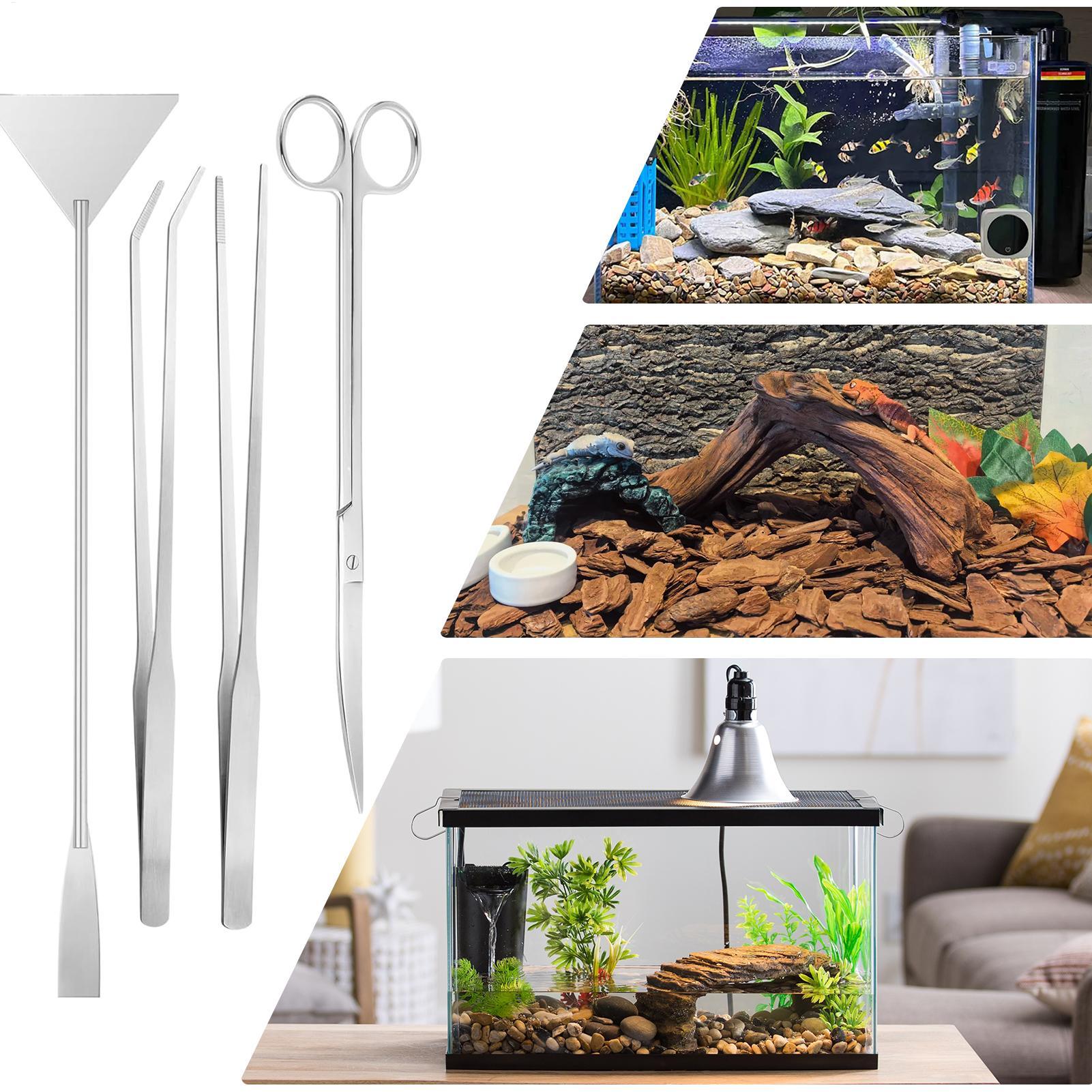 4pcs Aquarium Tool Kit Stainle - Planted Aquarium Cleaning Kit reseña y precio
