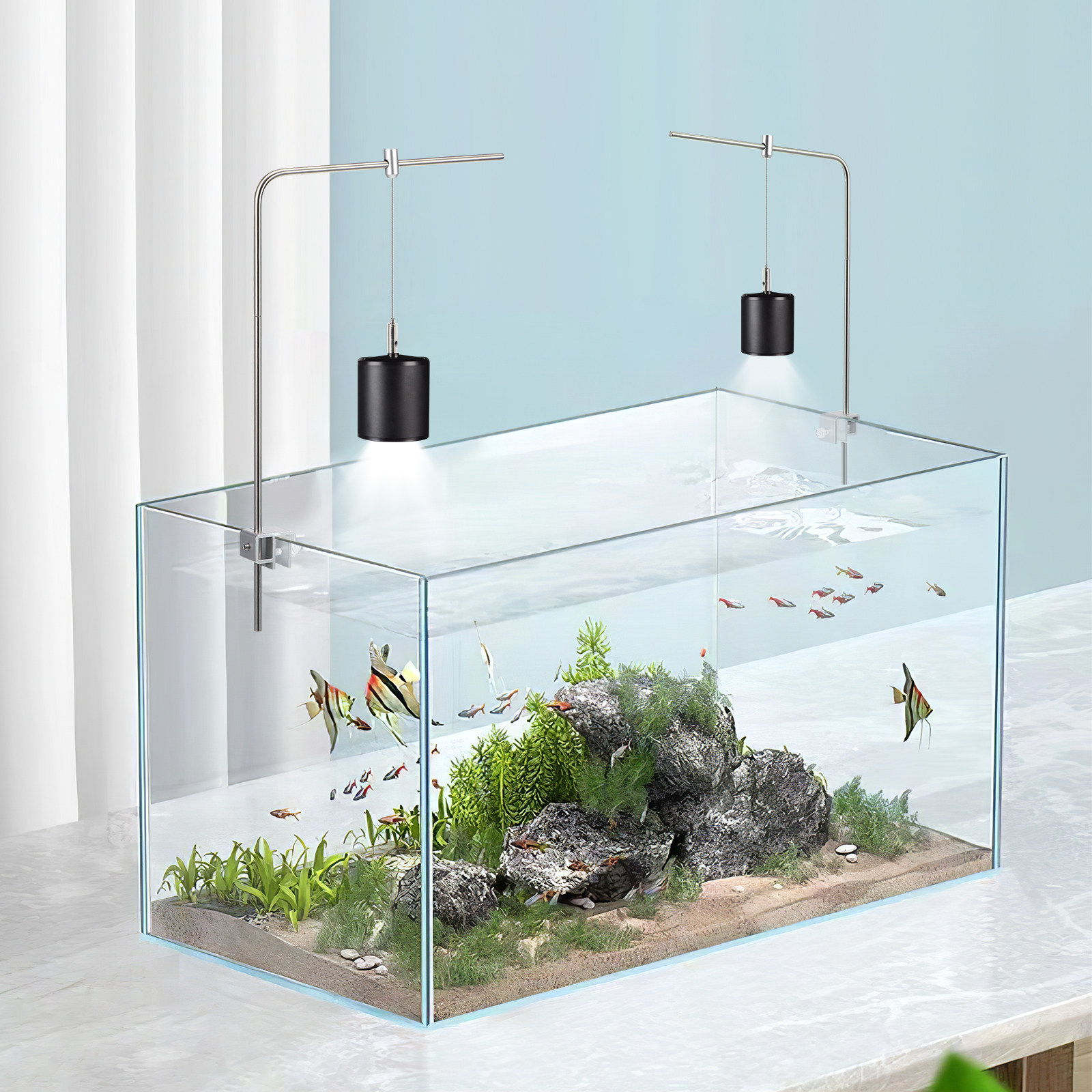 1Set Fish Tank Light Rack Adju - Planted Aquarium Hanging Light reseña y precio