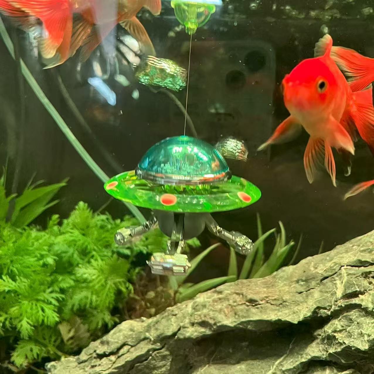Suspended UFO Aquarium Statue  - Aquarium Sand White reseña y precio